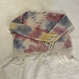 New frayed tie dye sweater